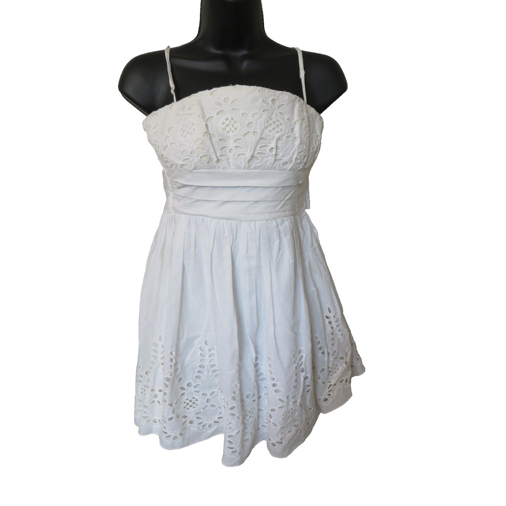NEW SPEECHLESS White Eyelet Lace Dress Size 3 Layer Swing Skirt